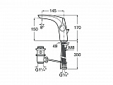 Смеситель Roca Insignia для раковины с донным клапаном, 5A333AC00