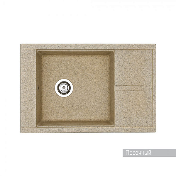 Мойка для кухни Aquaton Делия 78 прямоугольная с крылом песочная 1A715132DE220