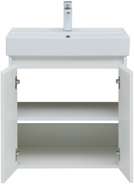 Тумба под раковину Aquanet Nova Lite 60 белый глянец (2 дверцы) 00298847