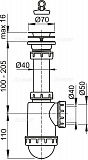 Сифон для мойки AlcaPlast A441-DN50/40