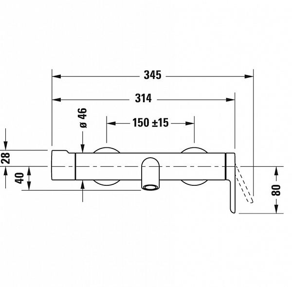 Смеситель Duravit C.1 C15230000010 для ванны с душем