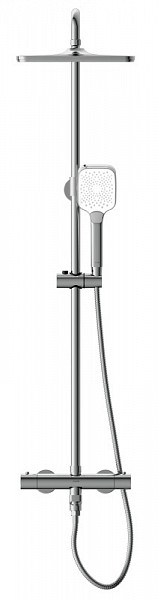 Душевая система VIVO (смеситель термостатический) с изливом 3 режима шланг 150 металл квадрат