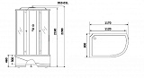 Душ.каб. NG-910-01L (1200х800х2200) высокий поддон(46см) стекло ТОНИРОВАННОЕ 4 места