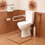 Унитаз-компакт Оскольская керамика Персона Стандарт, подвод воды нижний, косой выпуск, с откидным окрашенным поручнем