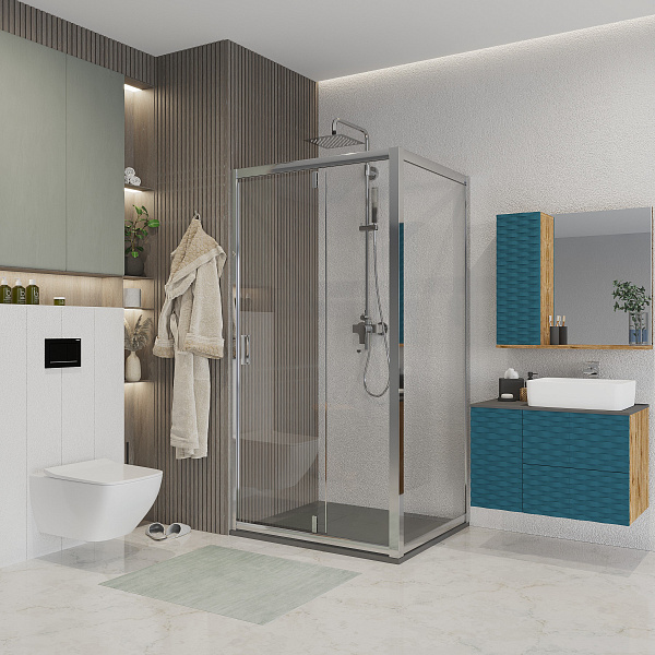 Душ.ограждение Niagara NG-63-9A-А90 (90*90*190) квадрат, дверь распашная, 2 места