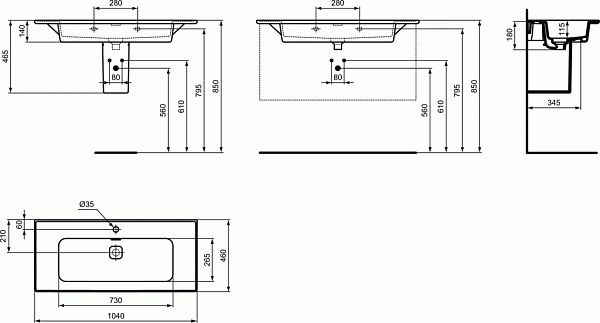 Раковина Ideal Standard Strada II 105 см T300401