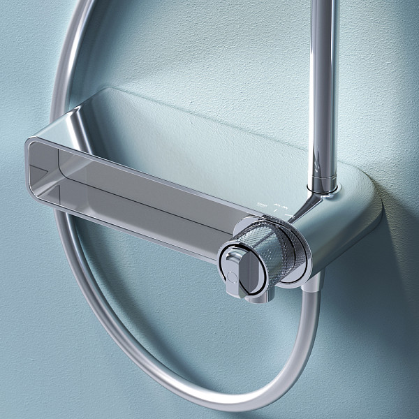 F0785A700 X-Joy, душ.система: см-ль-полка д/ванны/душа, душ.штанга, верхн. душ 220мм, ручн.душ, хром