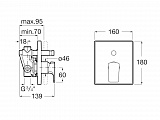 Смеситель Roca L90 для ванны-душа скрытого монтажа 5A0B01C00