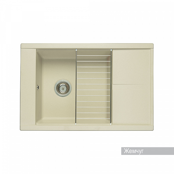 Мойка для кухни Aquaton Делия 78 прямоугольная с крылом жемчуг 1A715132DE240