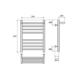 Полотенцесушитель электрический Point Аврора PN10156SPE П7 500x600 с полкой левый/правый, хром