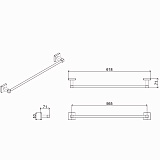 Полотенцедержатель AZARIO RINA трубчатый одинарный 58 см, хром (AZ-87001)
