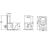 Унитаз GR-4445S-1 (635*365*810) напольный с тонкой крышкой из 2 мест