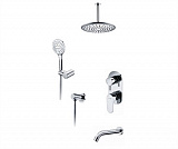 Встраиваемый комплект для ванны с верхней душевой насадкой, лейкой и изливом Wasserkraft А175868