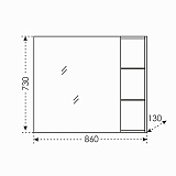 Зеркальный шкаф Дублин 85 универсальный Санта 123007