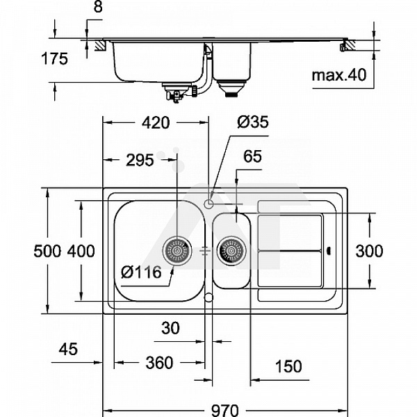 Мойка кухонная Grohe K300 31564SD0