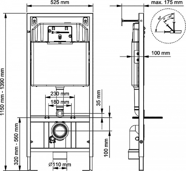 Инсталляция для унитазов Kludi Rak RAK80000 (без клавиши)