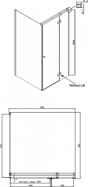 Душевое ограждение Ambassador Diamond 12011103R
