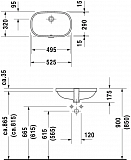 Рукомойник Duravit D-Code 0338490000 встраиваемый