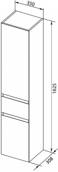 Шкаф-пенал для ванной Aquanet Йорк 35 L белый глянец 00209143