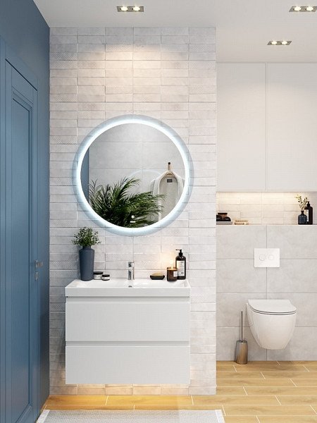 Зеркало LED 012 design 88x88 с подсветкой хол. тепл. cвет круглое