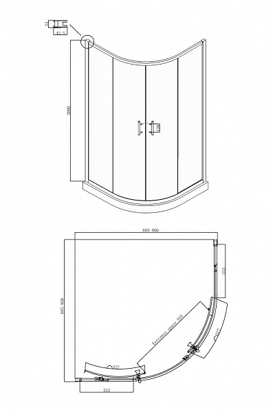 Душевое ограждение Ambassador Kingston 14011104