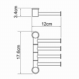 Держатель полотенец четверной Wasserkraft K-1054
