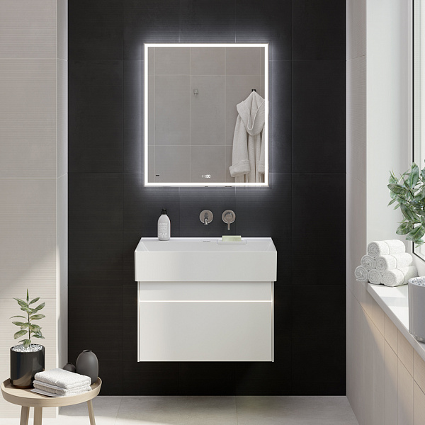 Зеркало Kerama Marazzi TECNO c LED 70 с подсветкой, с функцией антизапотевание, белый глянцевый