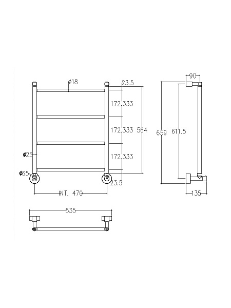 Полотенцесушитель водяной Margaroli Mini 442, цвет: хром 34824704CRNS
