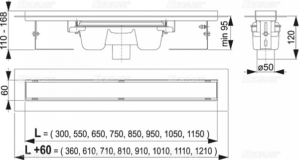 Душевой лоток AlcaPlast APZ1006-750 Professional Водоотводящий желоб