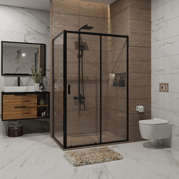 Душ.ограждение NG-82-12AB-A70B (120*70*190) прямоугольник, дверь раздвижная, 2 места