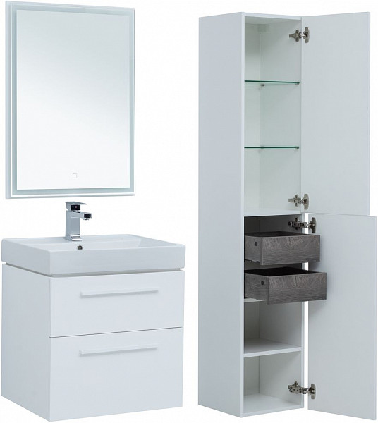 Тумба под раковину Aquanet Nova 60 белый (2 ящика) 00242279