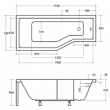 Акриловая ванна Besco Integra 170x75 WAI-170-PL3 Левая