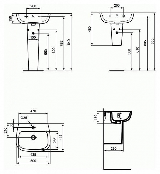 Раковина Ideal Standard Esedra 50 см T280801