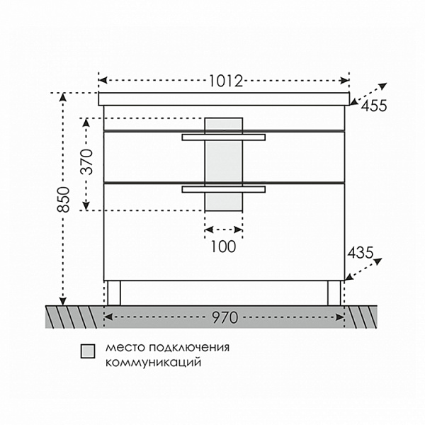 Тумба под раковину Калипсо 100 напольная Санта 217011лN