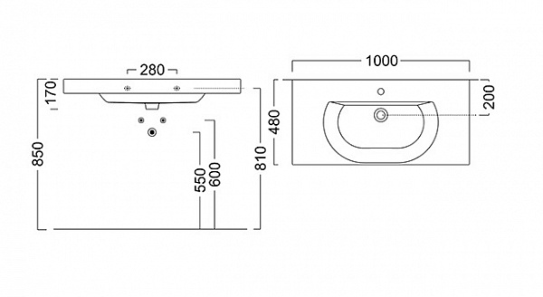 Раковина на тумбу Kerama Marazzi Buongiorno BG.wb.100