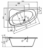 Акриловая ванна Riho Lyra 153x100 правая B021001005