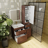 Тумба напольная Style line Атлантика 60, Люкс старое дерево, под раковину, PLUS