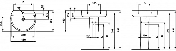 Рукомойник Ideal Standard Connect Sphere E805701