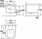 Чаша для подвесного унитаза Grohe Euro Ceramic 39206000