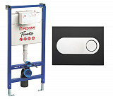 Инсталляция Pestan для подвесного унитаза в комплекте с кнопкой, цвет черный