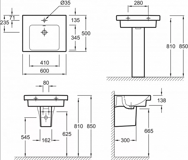 Подвесная раковина-столешница Jacob Delafon Odeon Up 60х50 см E4778-00