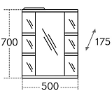 Зеркальный шкаф Герда 50 Санта 101017