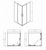 Душевое ограждение Azario SEATTLE 80х80х195 хром, 6мм прозрачное стекло
