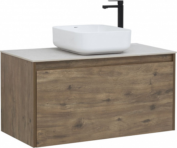 Тумба под раковину Aquanet Nova Lite 100 дуб рустикальный (1 ящик) 00249520