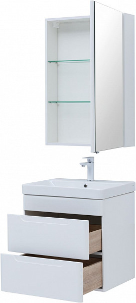 Мебель для ванной Aquanet София 60 белый глянец (2 ящика) 00274197