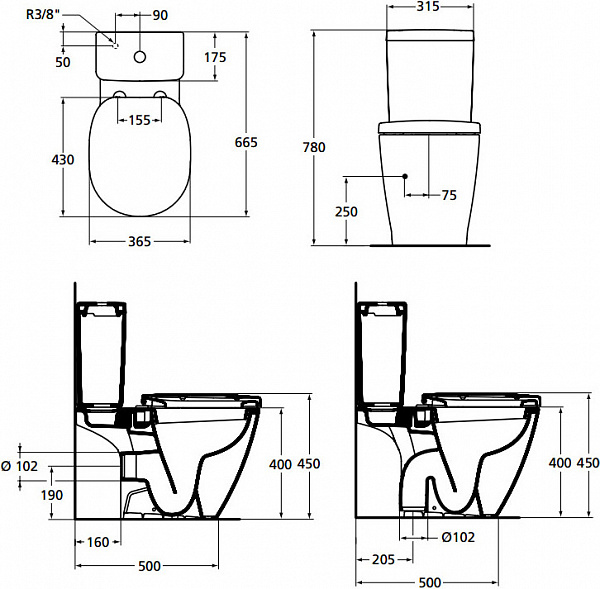 Унитаз-компакт Ideal Standard Connect E781801