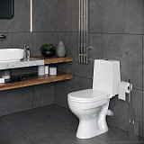 ARINGA Рио Унитаз-компакт, двухрежимная арматура Оливера, сиденье термопласт с микролифтом, белый