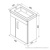 Тумба для ванной комнаты, подвесная, белая, 40 см, Torr, IDDIS, TOR40W1i95. Подходит умывальник 0014000U28