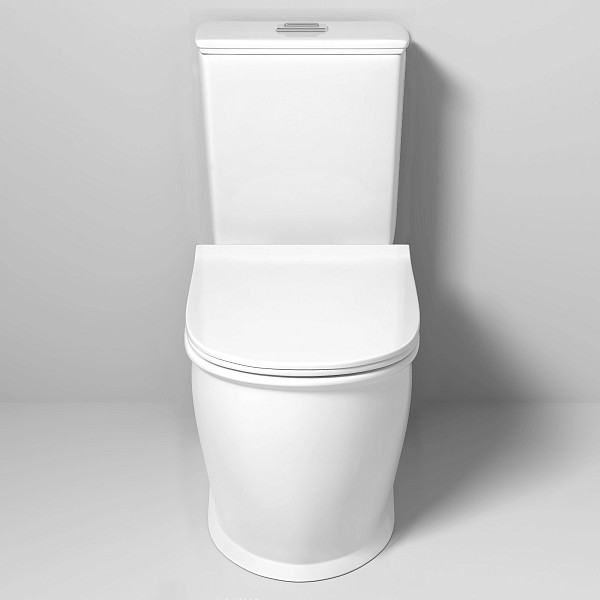 Унитаз GR-4492S Retro (670*350*825) напольный БЕЗОБОДКОВЫЙ с тонкой крышкой, 1 место