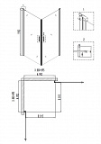 Душ. ограждение Niagara NG-6803-08  BLACK (90*90*190) квадрат, двери распашные, 1 место